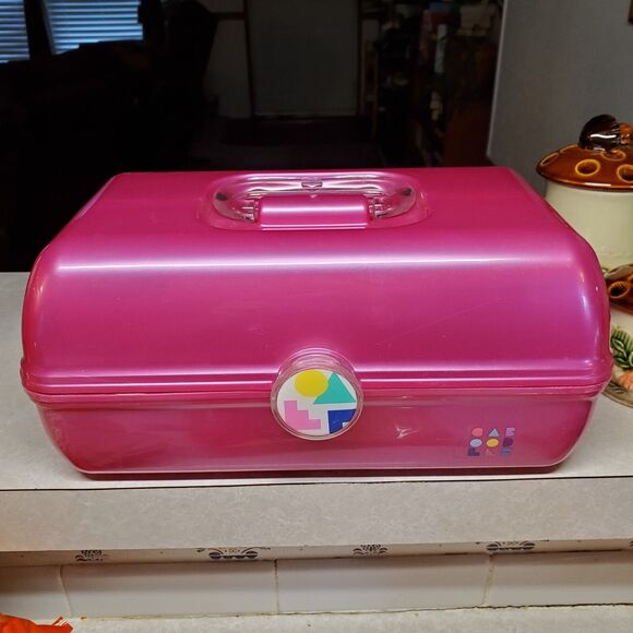 Caboodles Retro Makeup Travel Case Pink Satin On The Go Girl USA - Picture 1 of 11
